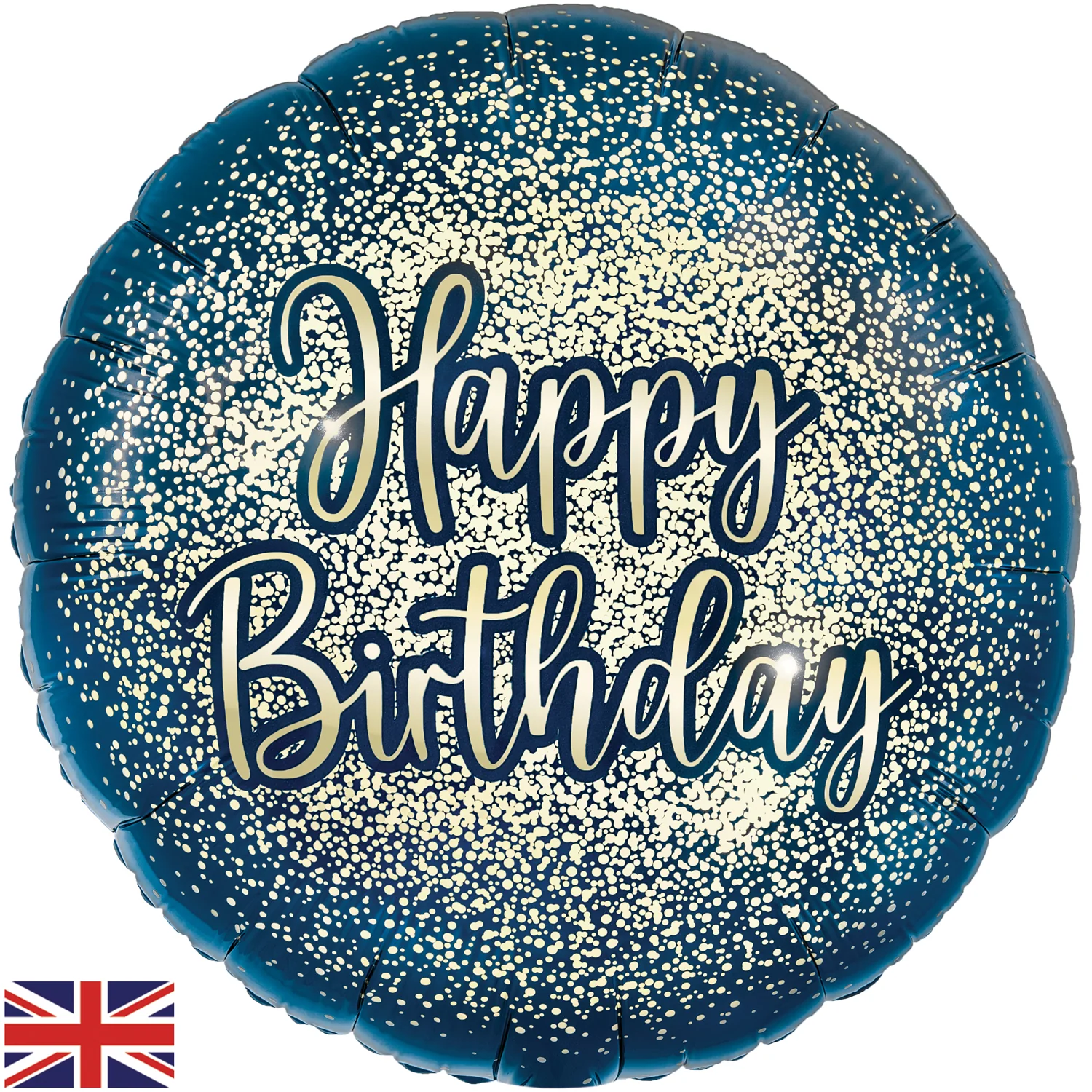18" Metallic Glitter Birthday Navy Gold Oaktree Foil Balloon