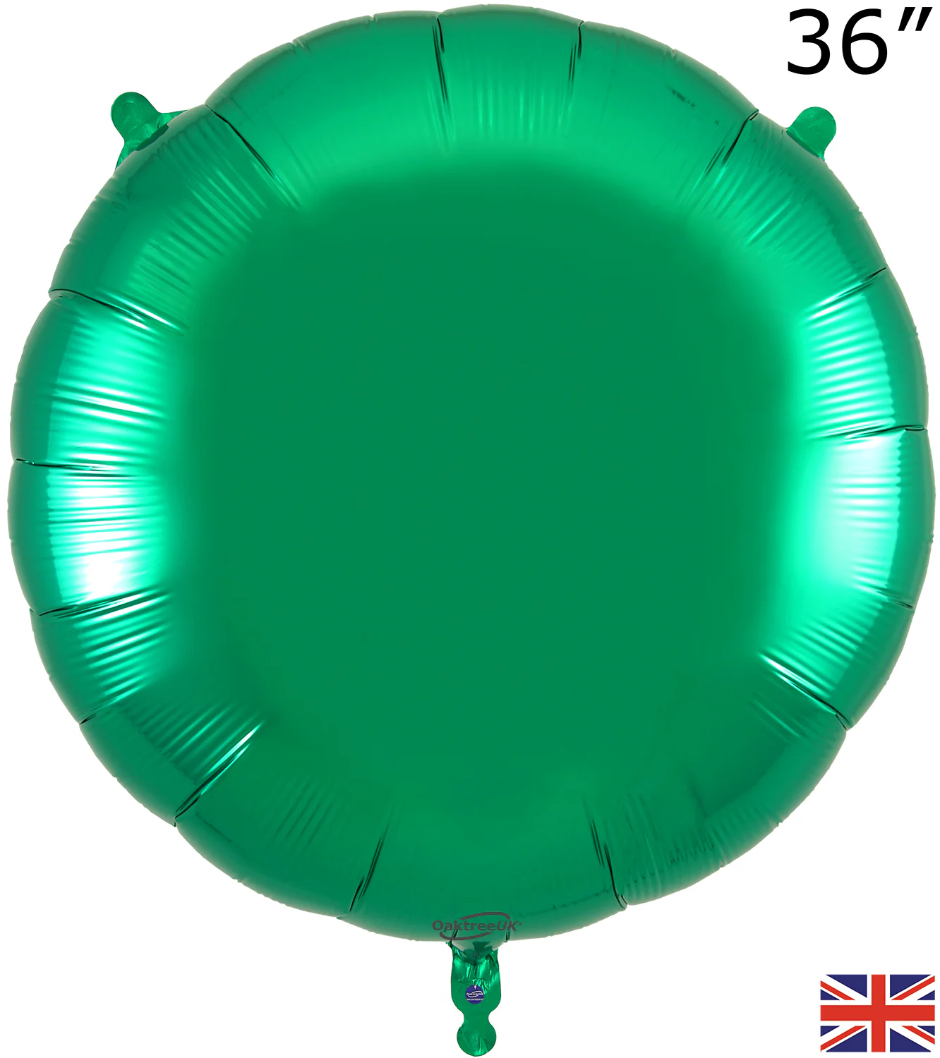 36" Oaktree Brand Green Round Foil Balloon