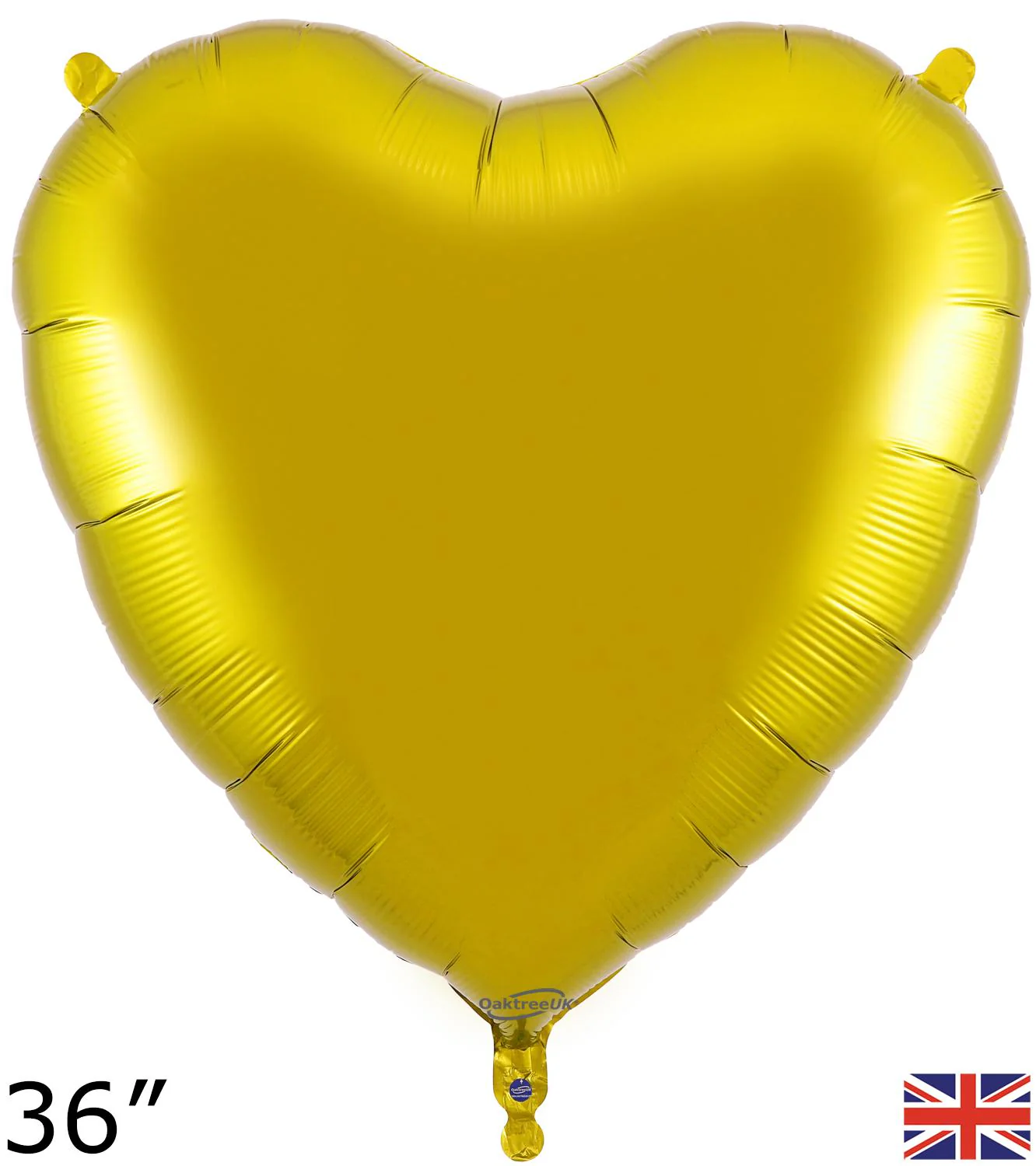 36" Oaktree Brand Gold Heart Foil Balloon