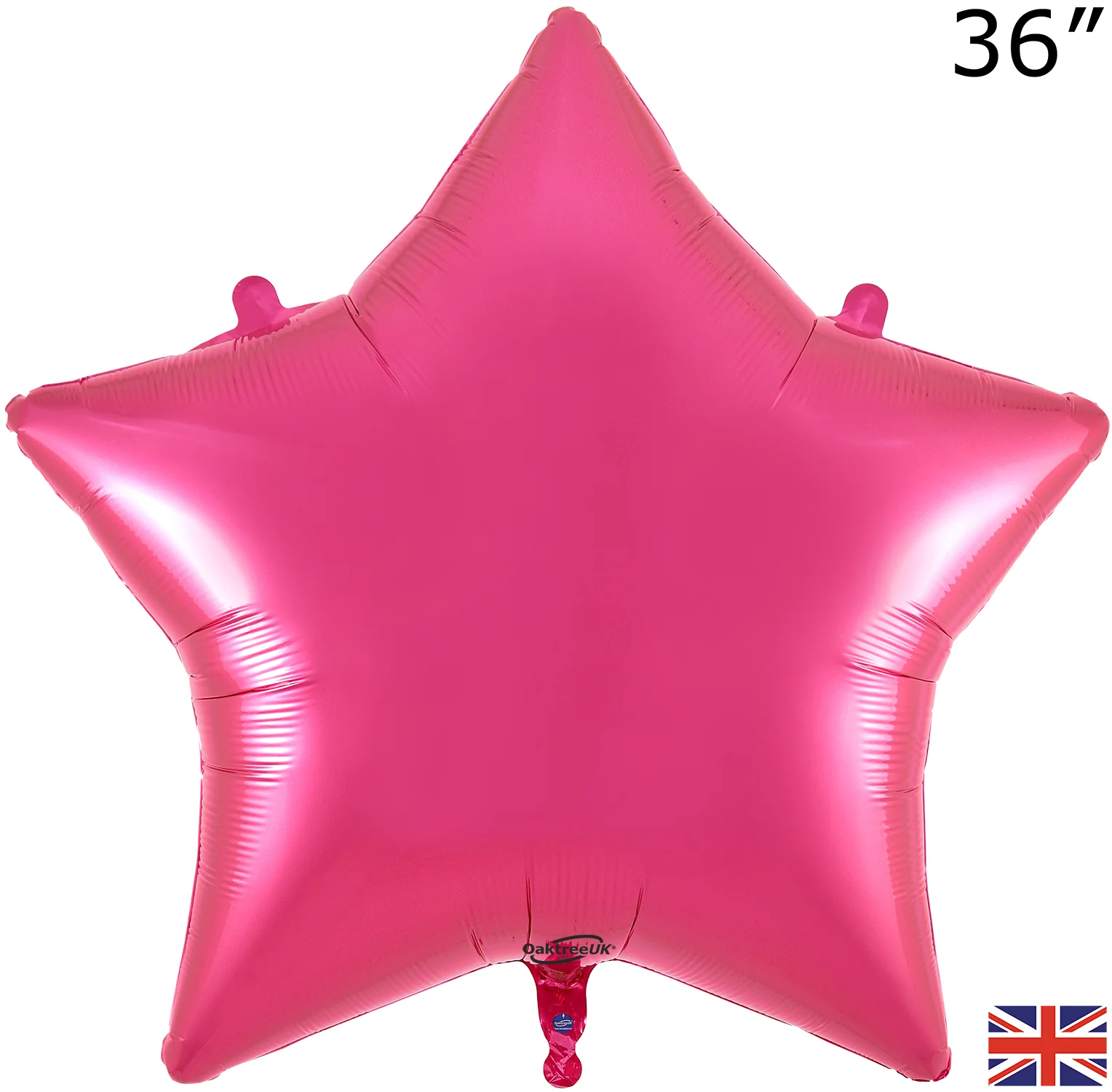36" Oaktree Brand Fuchsia Star Foil Balloon