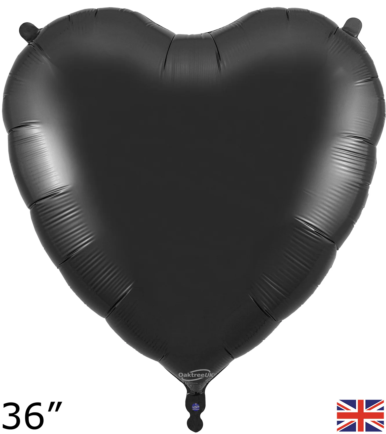 36" Oaktree Brand Black Heart Foil Balloon