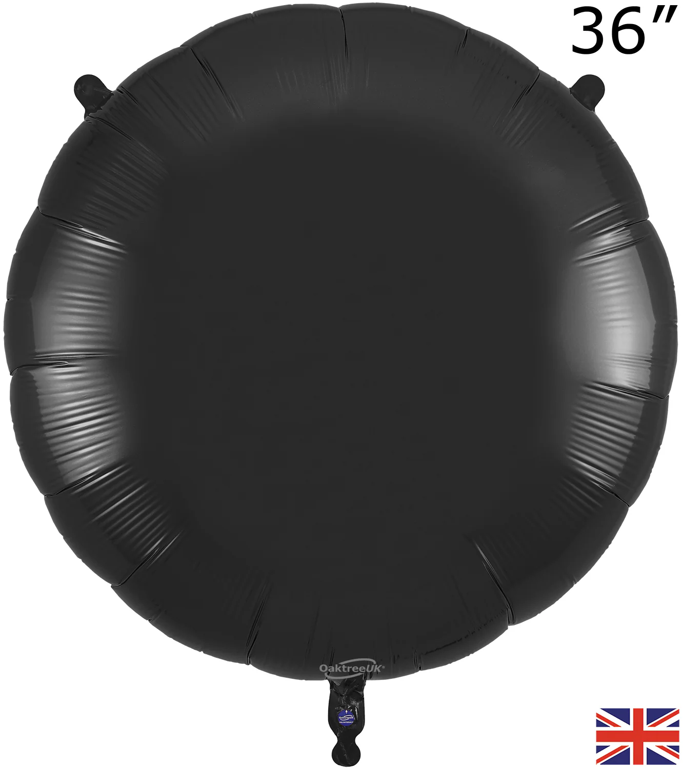 36" Oaktree Brand Black Round Foil Balloon