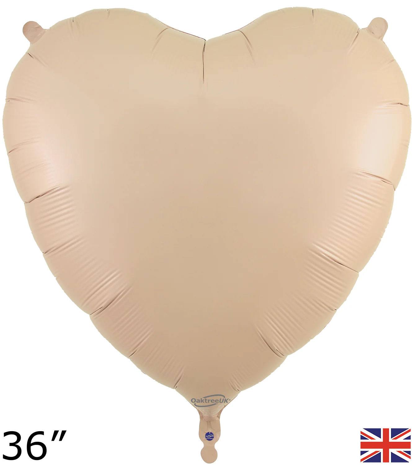 36" Oaktree Brand Nude Heart Foil Balloon