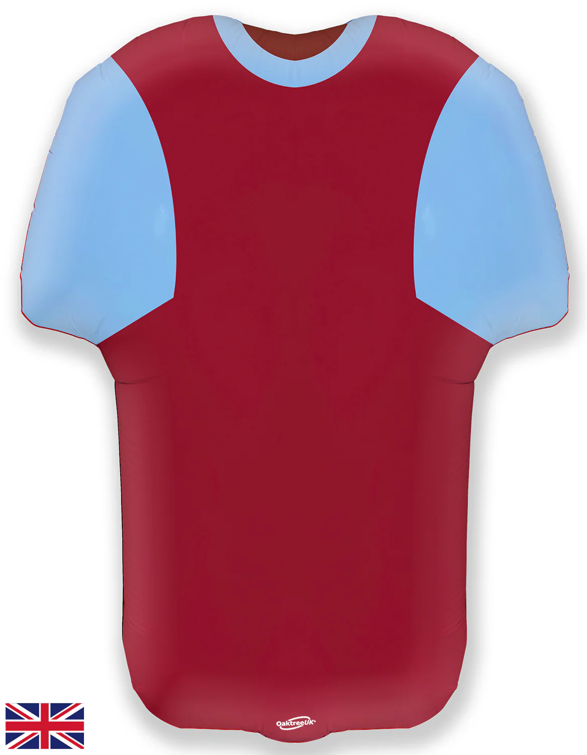 24" Shape Sports Shirt Blue and Claret Metallic Foil Balloon