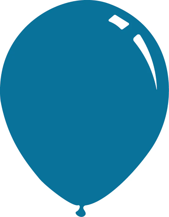 5" Standard Ocean Blue (Caribbean Blue) Decomex Latex Balloons (100 Per Bag)