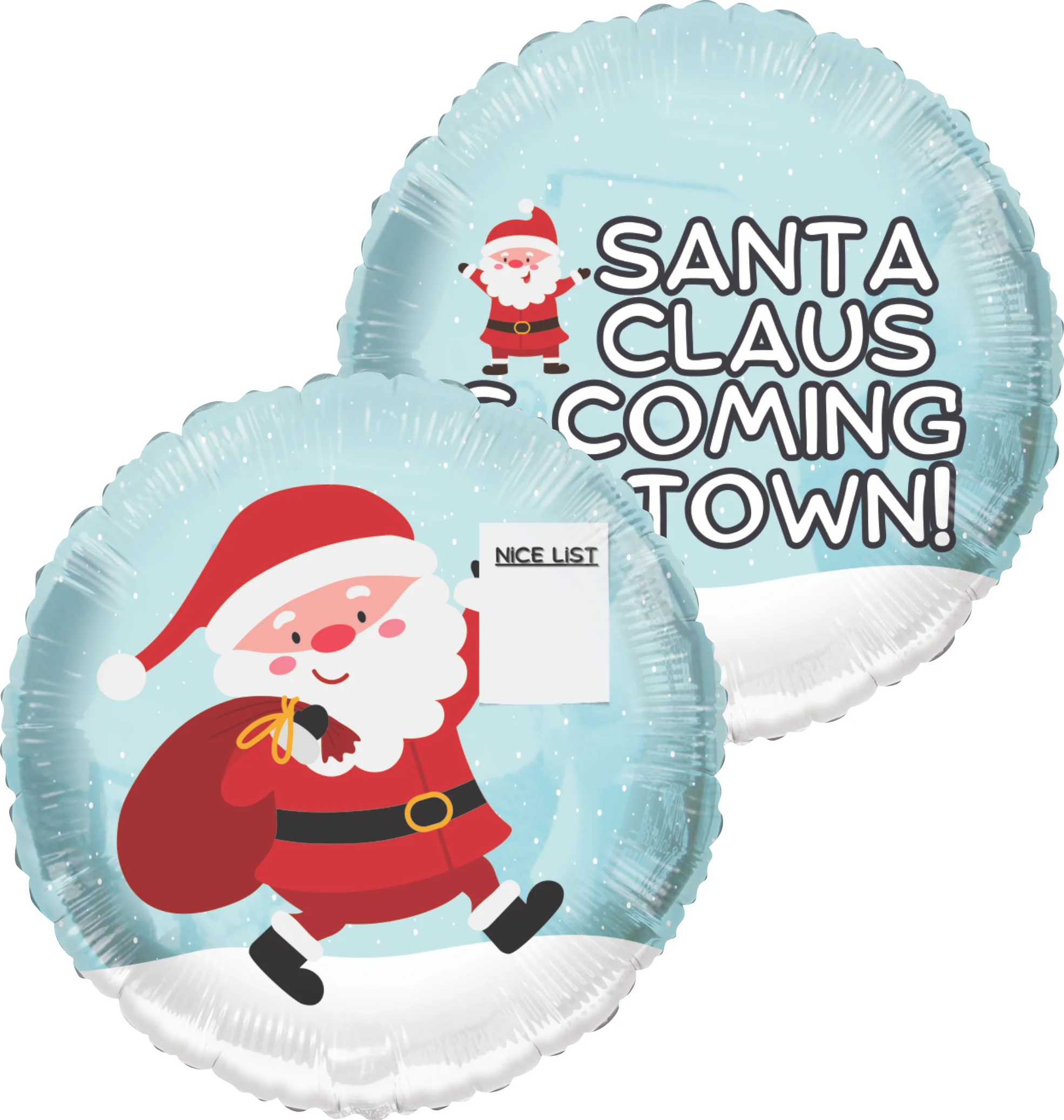 24" Jumbo Nice List Christmas Personalize Foil Balloon