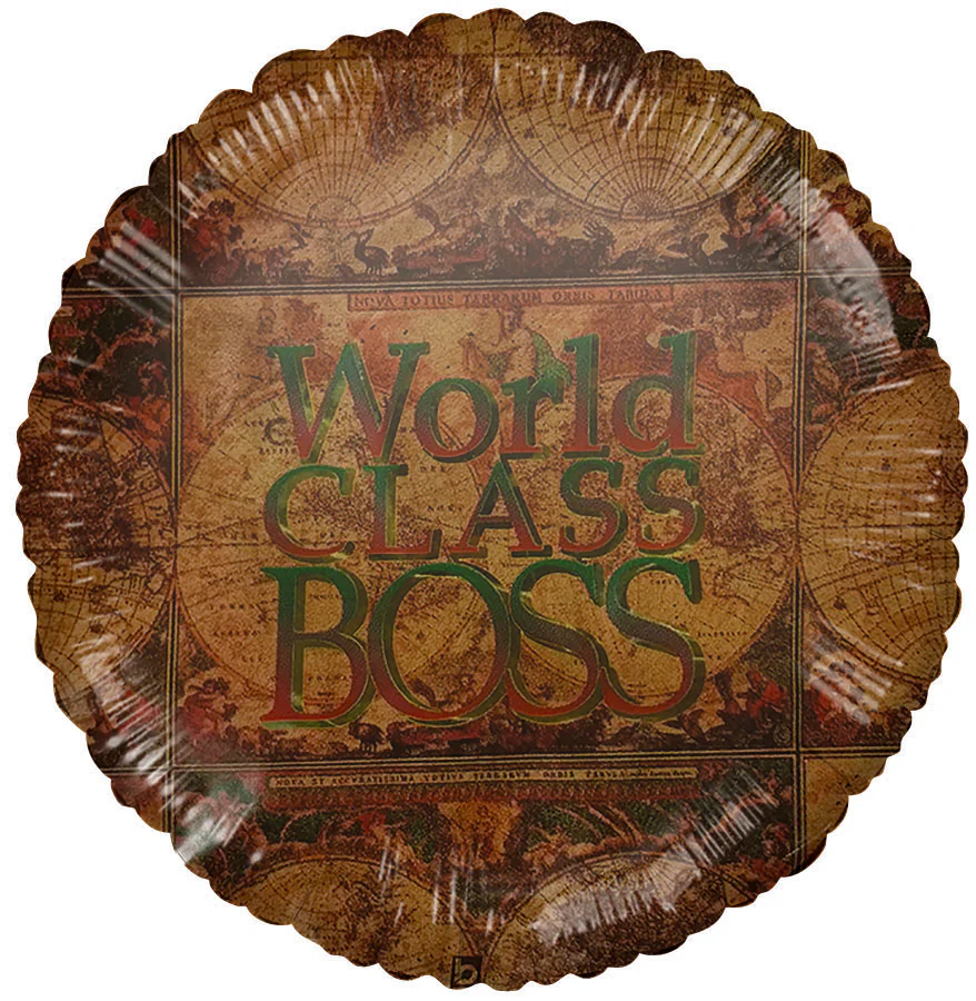 World's Class Boss World Map Boss' Day Airfill Only (Sticks Sold Separately) Balloon