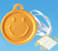 Balloons Weights Yellow Smile Face With 6 Foot Ribbon (50 Pieces)